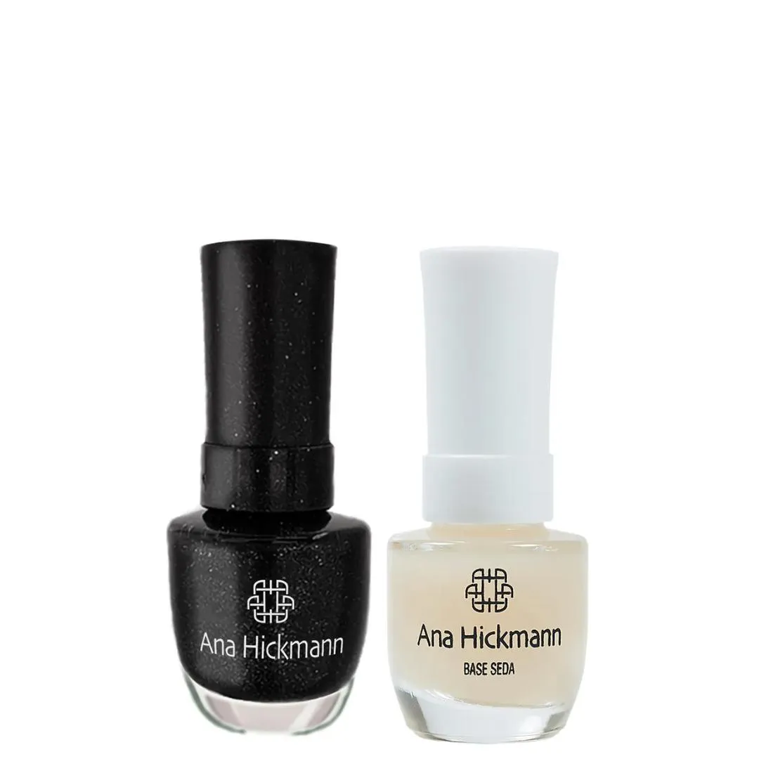 ANA HICKMANN KIT DE ESMALTE COR BLACK DIAMOND + BASE SEDA