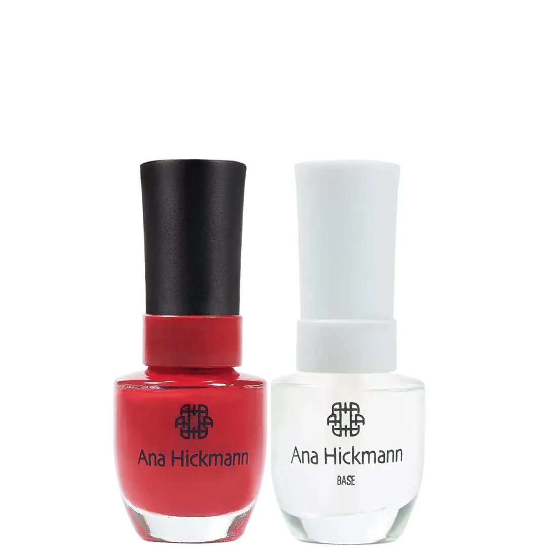 ANA HICKMANN KIT DE ESMALTE COR VERMELHO AMOR + BASE