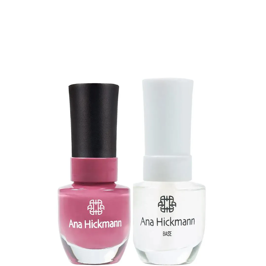 ANA HICKMANN KIT DE ESMALTE COR ROSA IPê + BASE