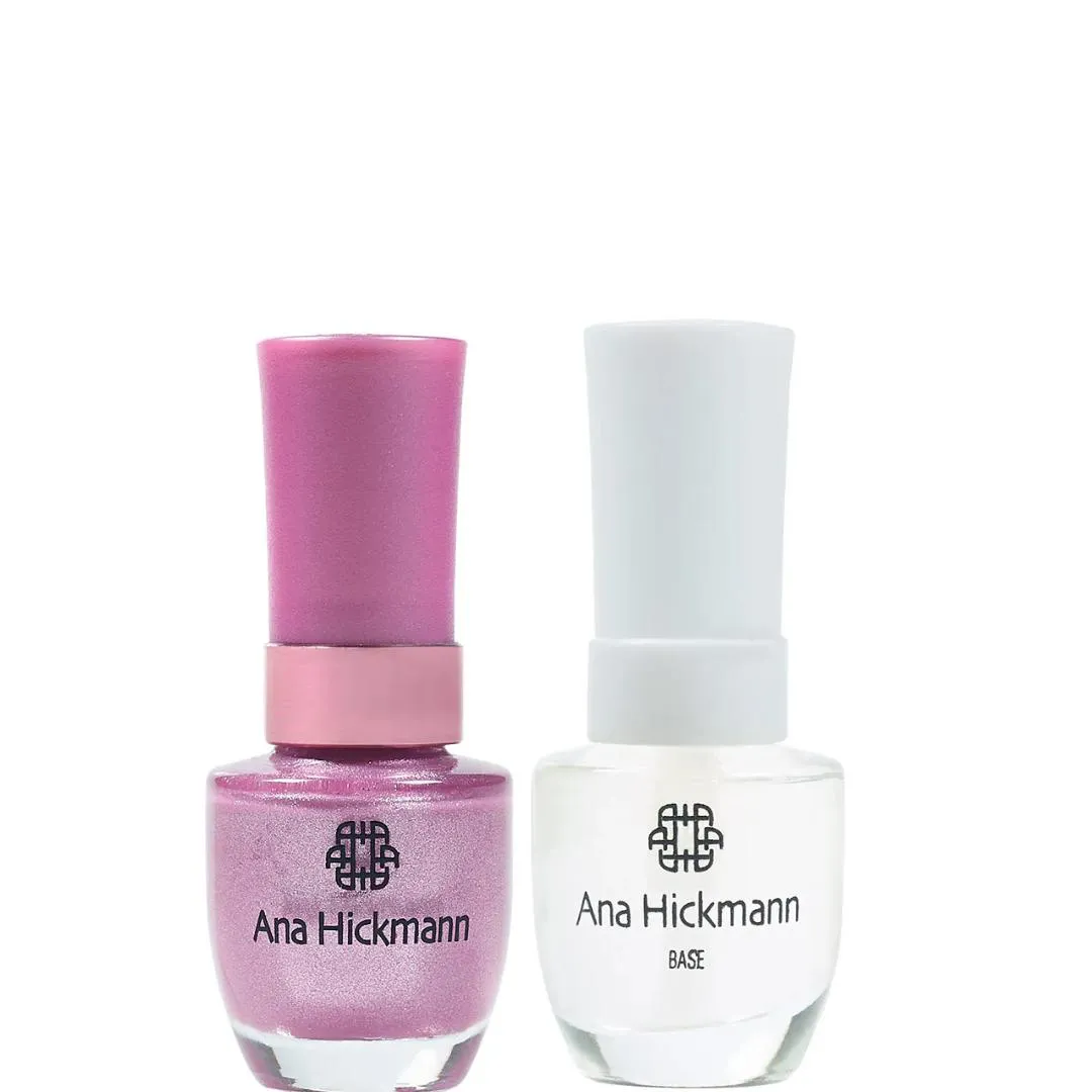 ANA HICKMANN KIT DE ESMALTE COR ROSA ROSE + BASE