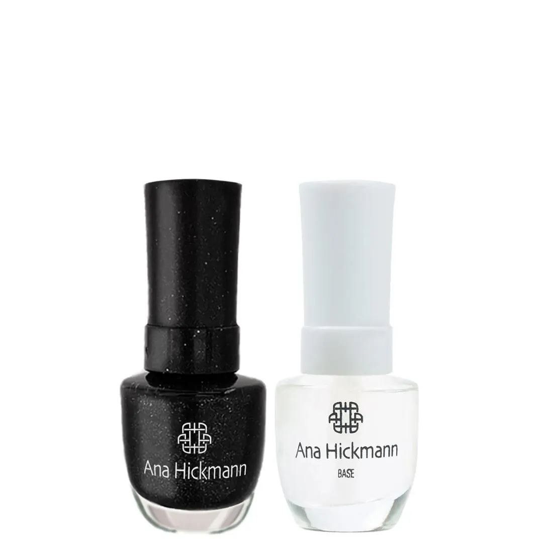 ANA HICKMANN KIT DE ESMALTE COR BLACK DIAMOND + BASE