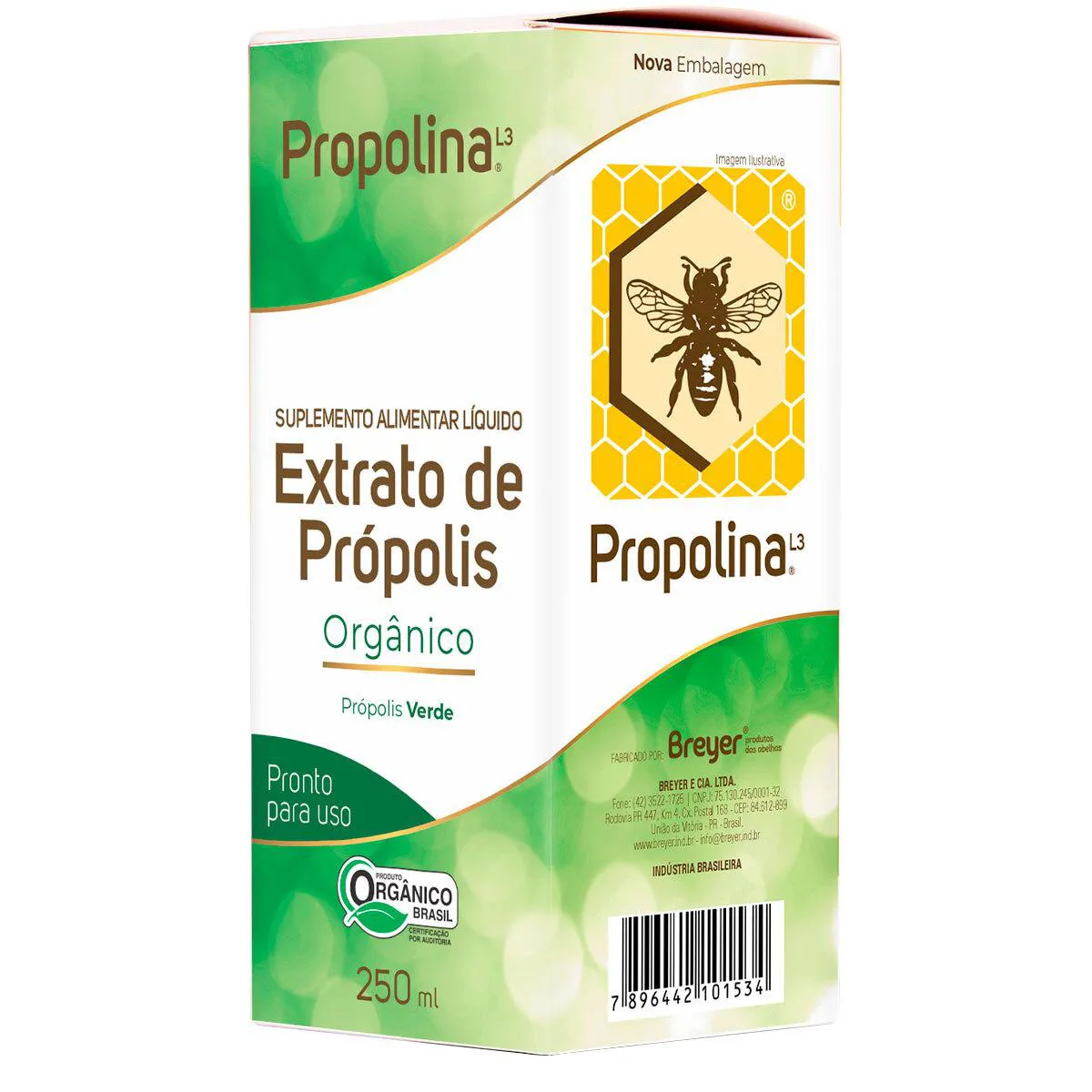 PROPOLINA L3 COM EXTRATO DE PRóPOLIS VERDE ORGâNICO 250ML