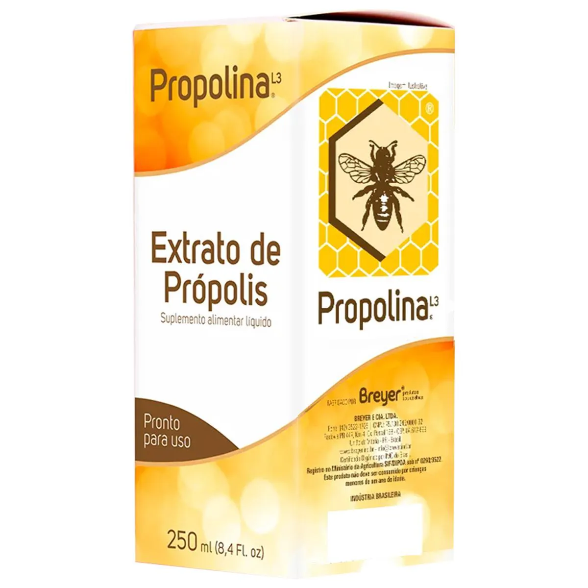 PROPOLINA L3 EXTRATO DE PRóPOLIS DILUíDO EM ÁGUA PROPOLINA 250ML