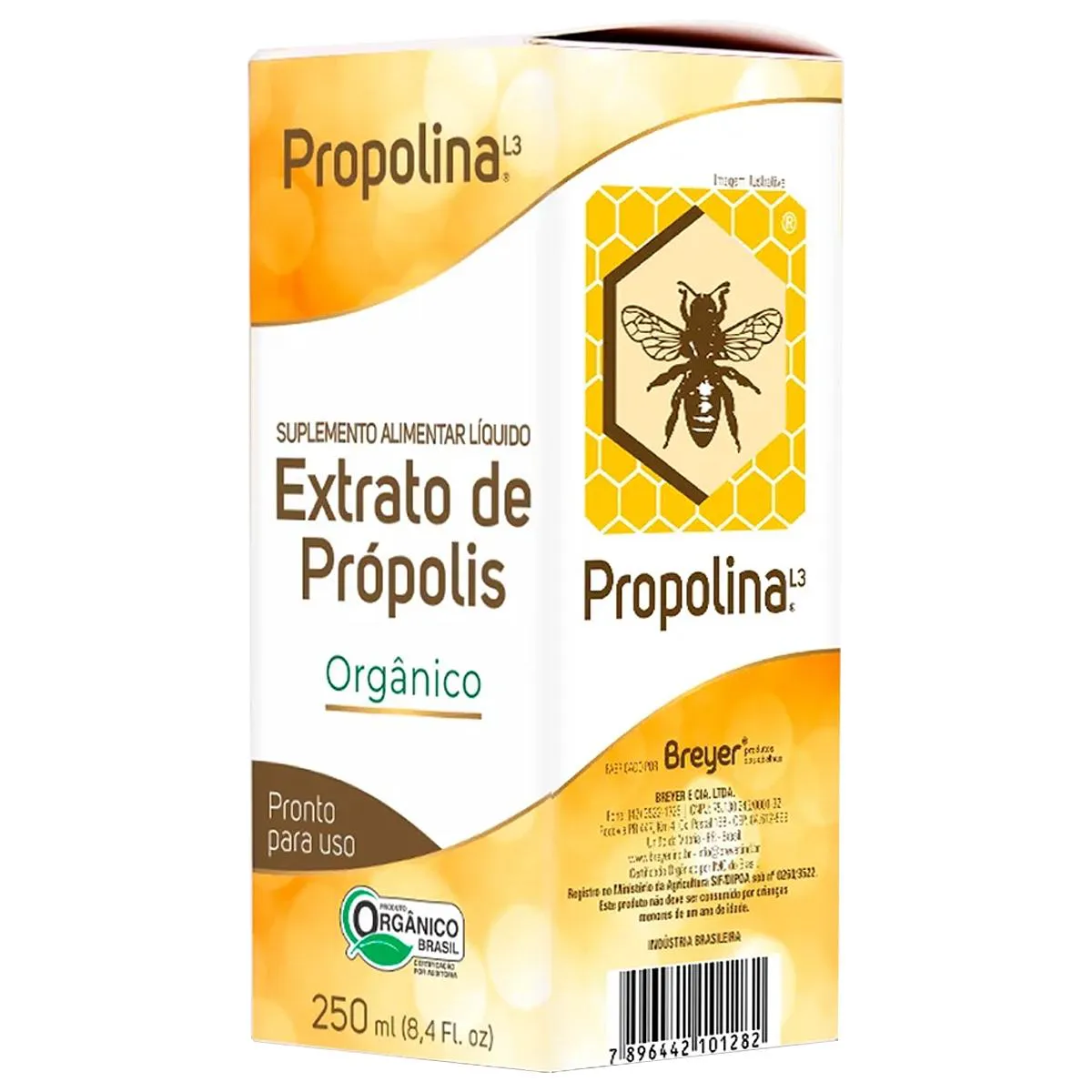 PROPOLINA L3 EXTRATO DE PRóPOLIS DILUíDO EM ÁGUA ORGâNICO 250ML