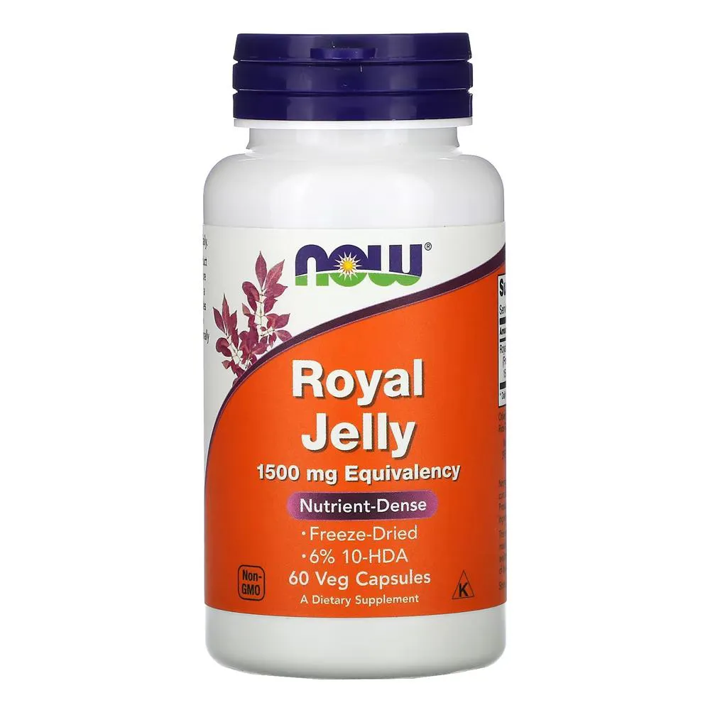 GELEIA REAL NOW FOODS ROYAL JELLY 60 VEG CAPS IMPORTADO