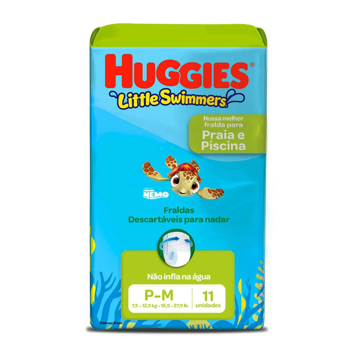 Fralda Huggies Little Swimmers Praia e Piscina P/M 11 unidades