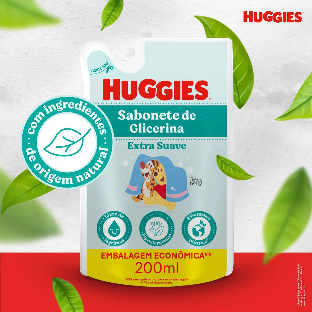 Refil Sabonete Líquido Infantil Huggies Extra Suave Da Cabeça aos Pés 200ml