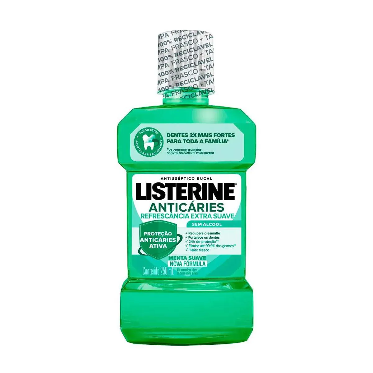 ENXAGUANTE BUCAL ANTICáRIES MENTA SUAVE 250ML LISTERINE