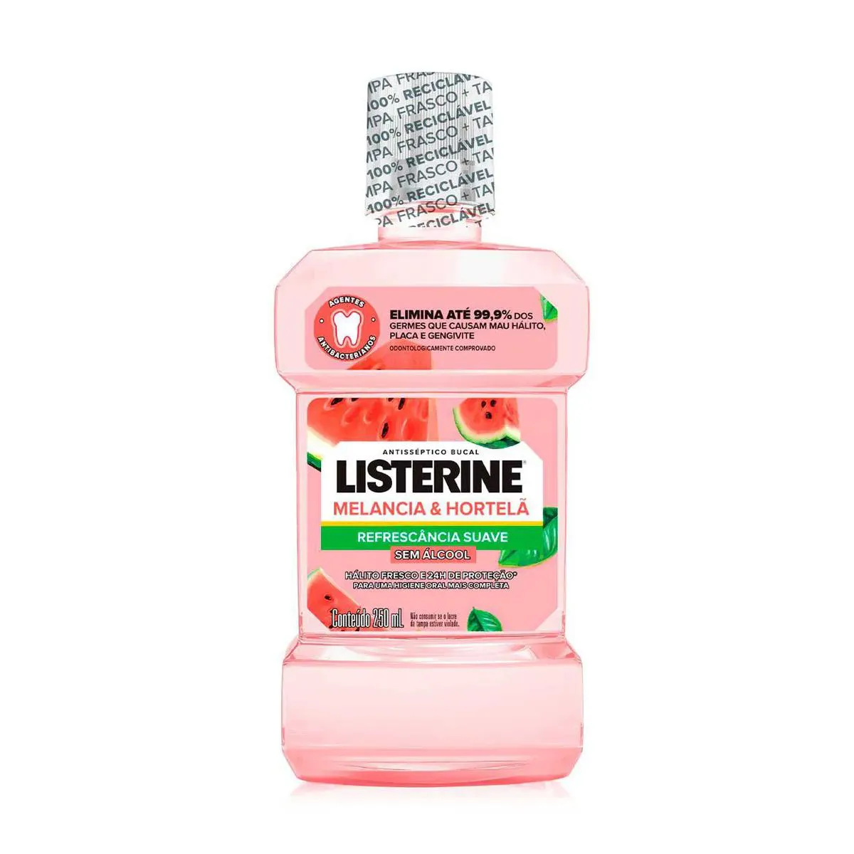 ENXAGUANTE BUCAL MELANCIA E HORTELã SEM ÁLCOOL 250ML LISTERINE