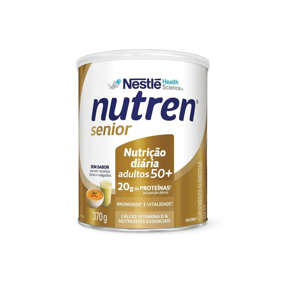 NUTREN SENIOR NUTRIçãO DIáRIA ADULTOS 50+ SEM SABOR 370G NESTLé