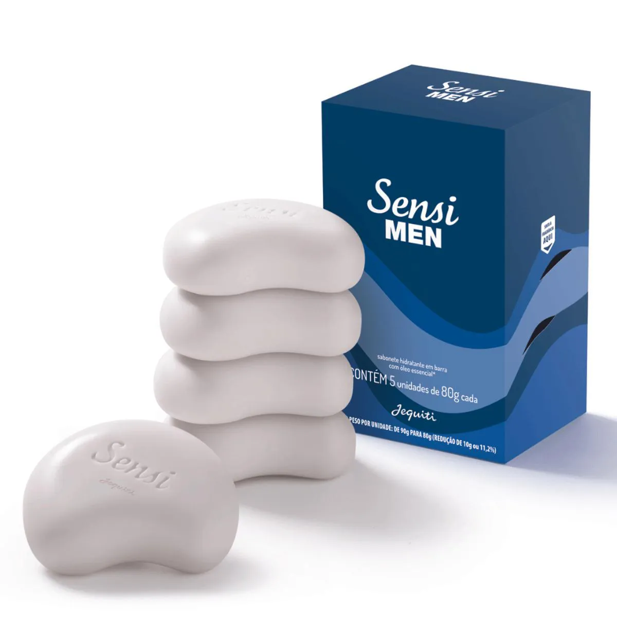 SABONETE HIDRATANTE EM BARRA SENSI MEN (5X80G) JEQUITI