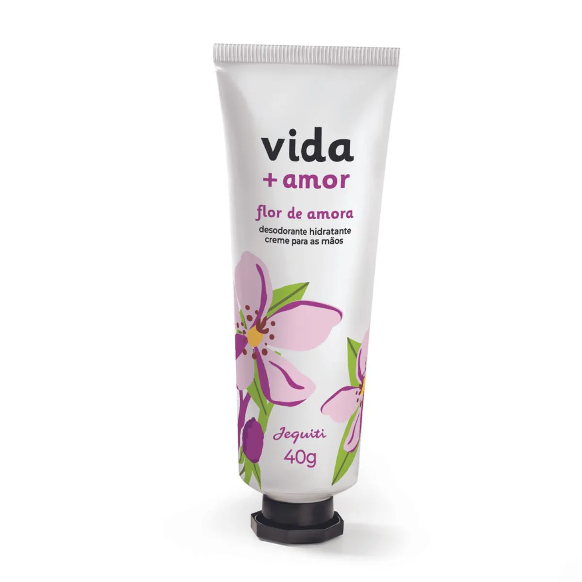 CREME HIDRATANTE P/ MAOS VIDA + AMOR FLOR DE AMORA 40G - JEQUITI