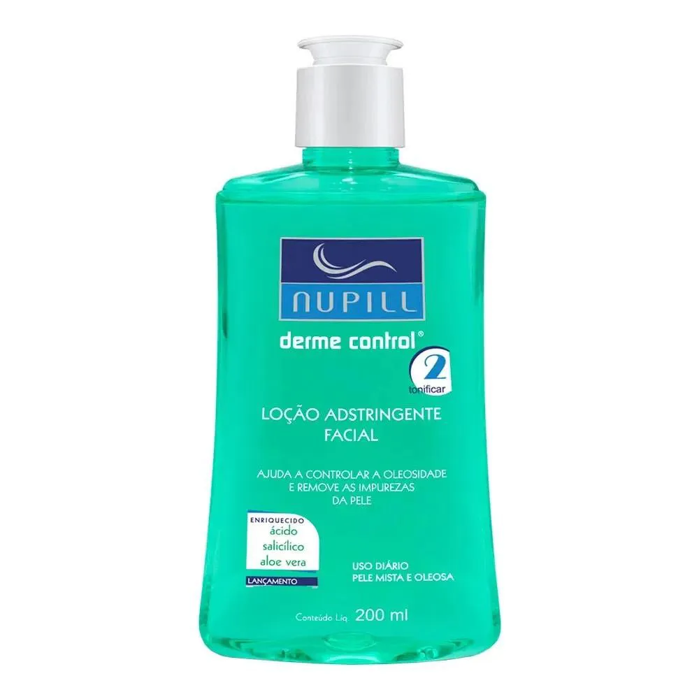 LOçãO ADSTRINGENTE FACIAL DERME CONTROL 200ML - NUPILL