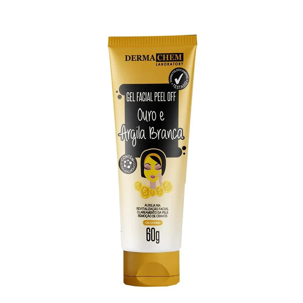 GEL FACIAL PEEL OFF OURO E ARGILA BRANCA 60G - DERMACHEM