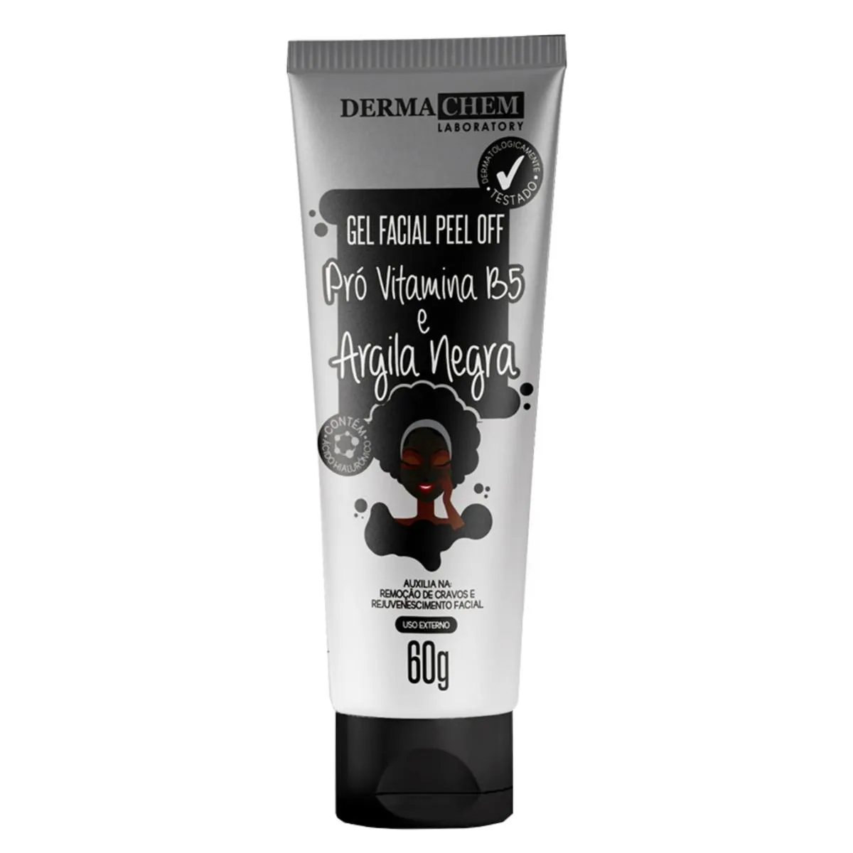 GEL FACIAL PEEL OFF PRO VIT B5 E ARGILA NEGRA - DERMACHEM