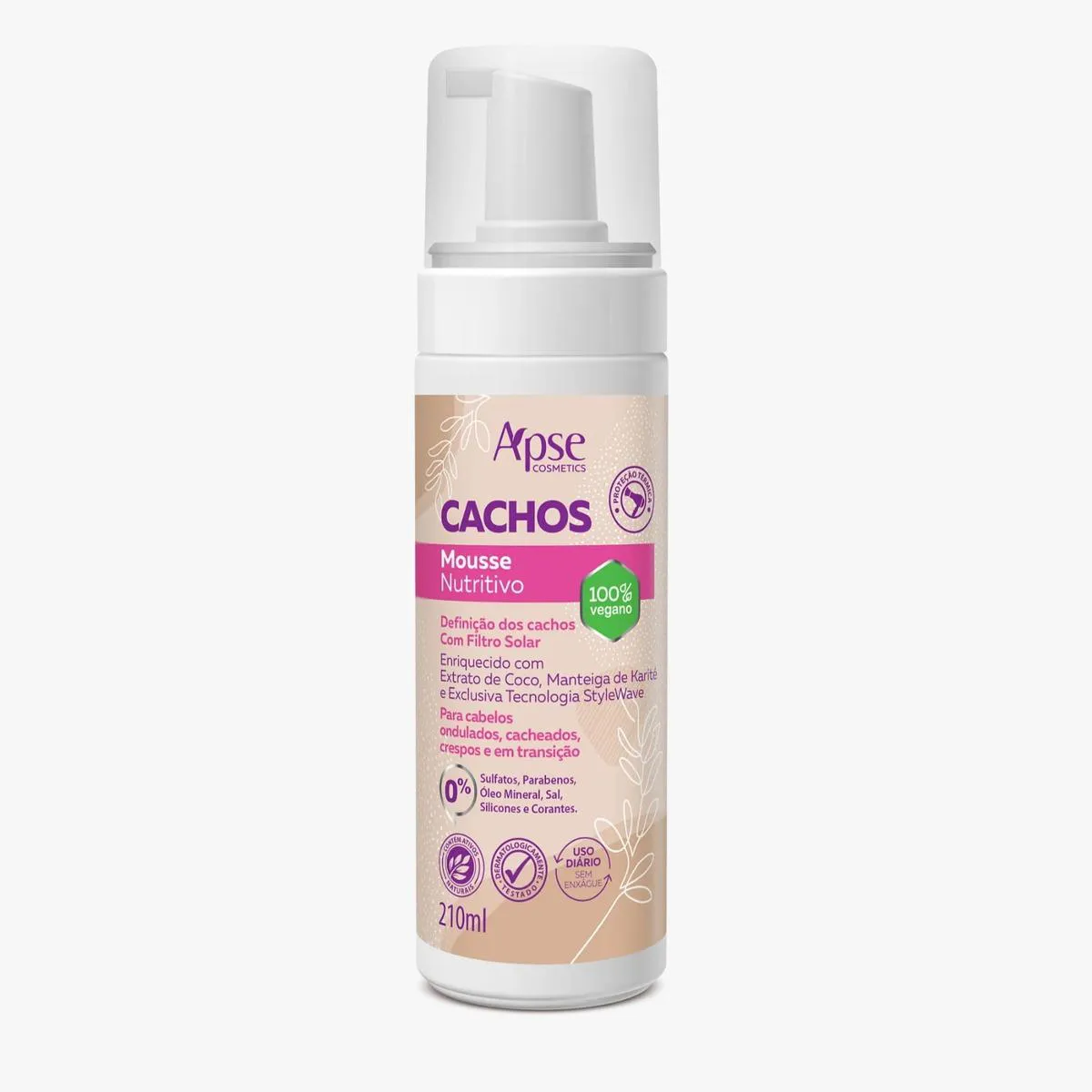 MOUSSE NUTRITIVO CACHOS 210 ML - LOW POO APICE
