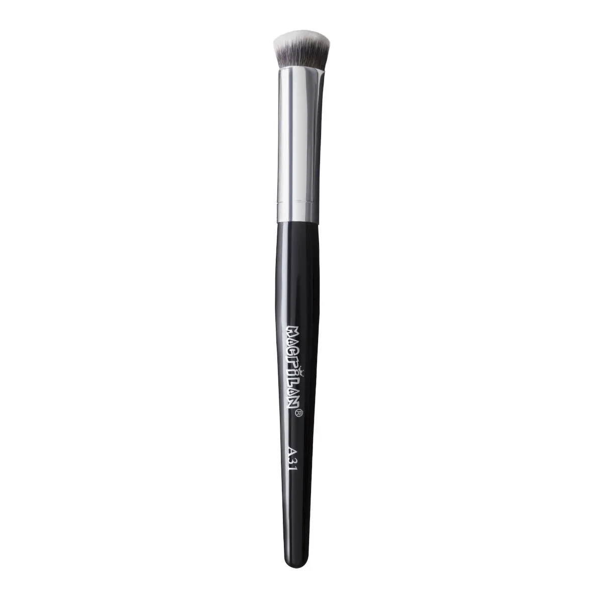 PINCEL PROFISSIONAL DE MAQUIAGEM KABUKI PARA CORRETIVO E ÁREA DOS OLHOS A31  MACRILAN – LINHA MAX Preto