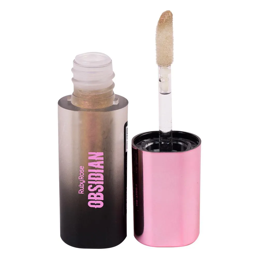 GLOSS LABIAL BRIHO GLITTER  GLOSSY LIPS LINHA OBSIDIAN - RUBY ROSE 01  Malachite