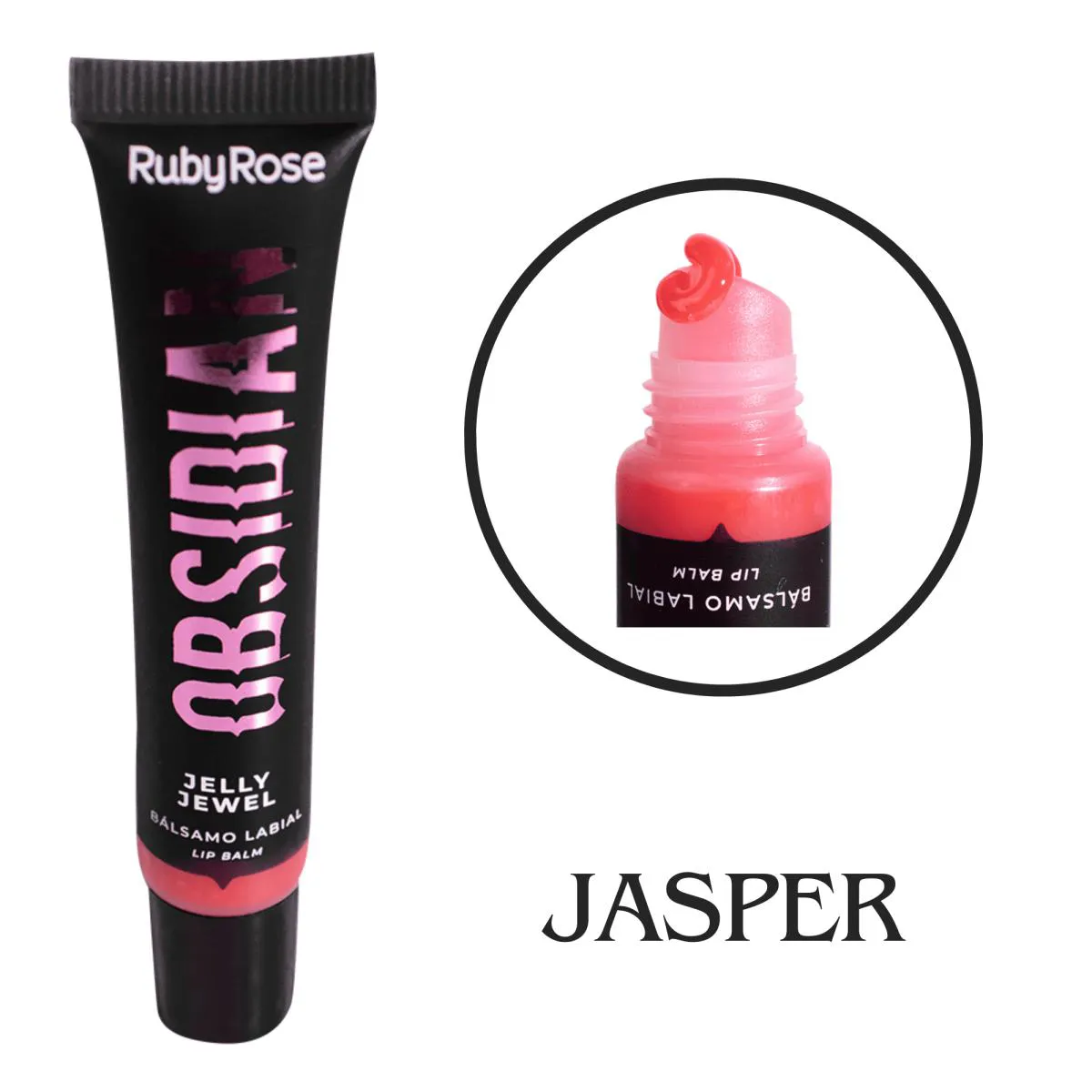 LIP BALM JELLY JEWEL BáLSAMO LABIAL GLOSS LINHA OBSIDIAN - RUBY ROSE Jasper