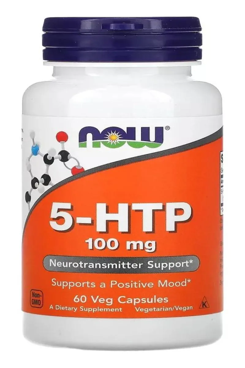 5-HTP 100MG 60 CáPSULAS VEGETAIS NOW FOODS