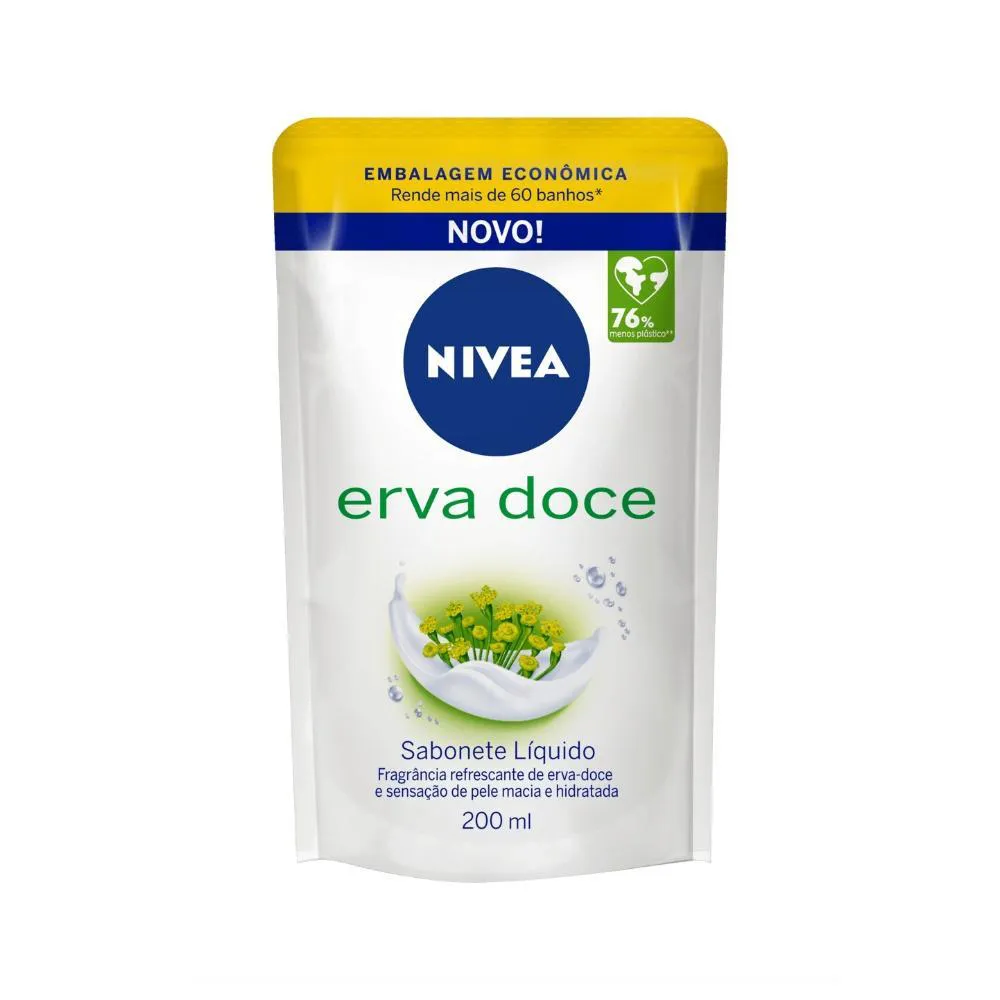 SABONETE LIQUIDO NIVEA  REFIL ERVA DOCE 200ML