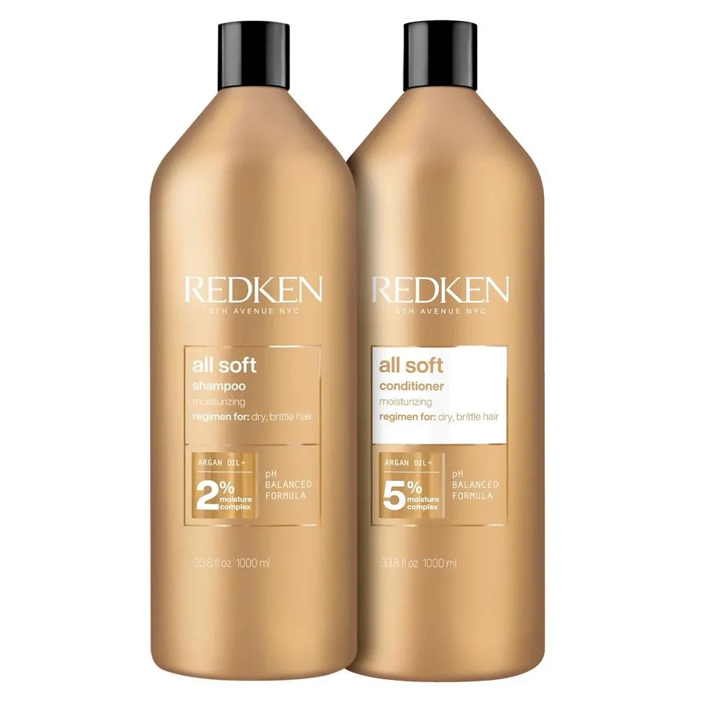 KIT REDKEN ALL SOFT SHAMPOO 1000ML + CONDICIONADOR 1000ML