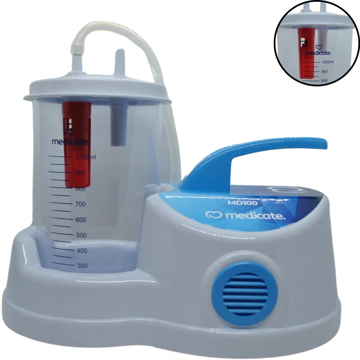 BOMBA ASPIRADOR DE SECREçãO A VACUO MD100 1L BIVOLT MEDICATE