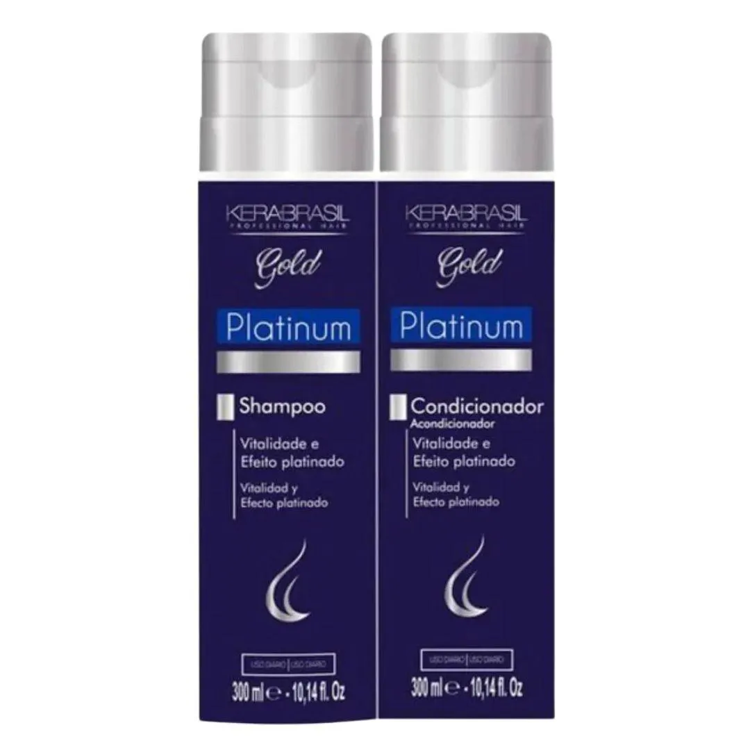 KIT SHAMPOO E CONDICIONADOR 300ML PLATINUM GOLD - KERABRASIL