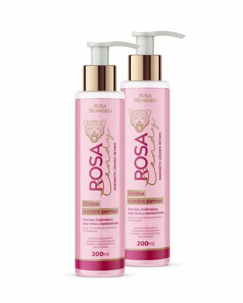 KIT 2 UNIDADES DO SABONETE LíQUIDO ÍNTIMO ROSA CANDY 200ML