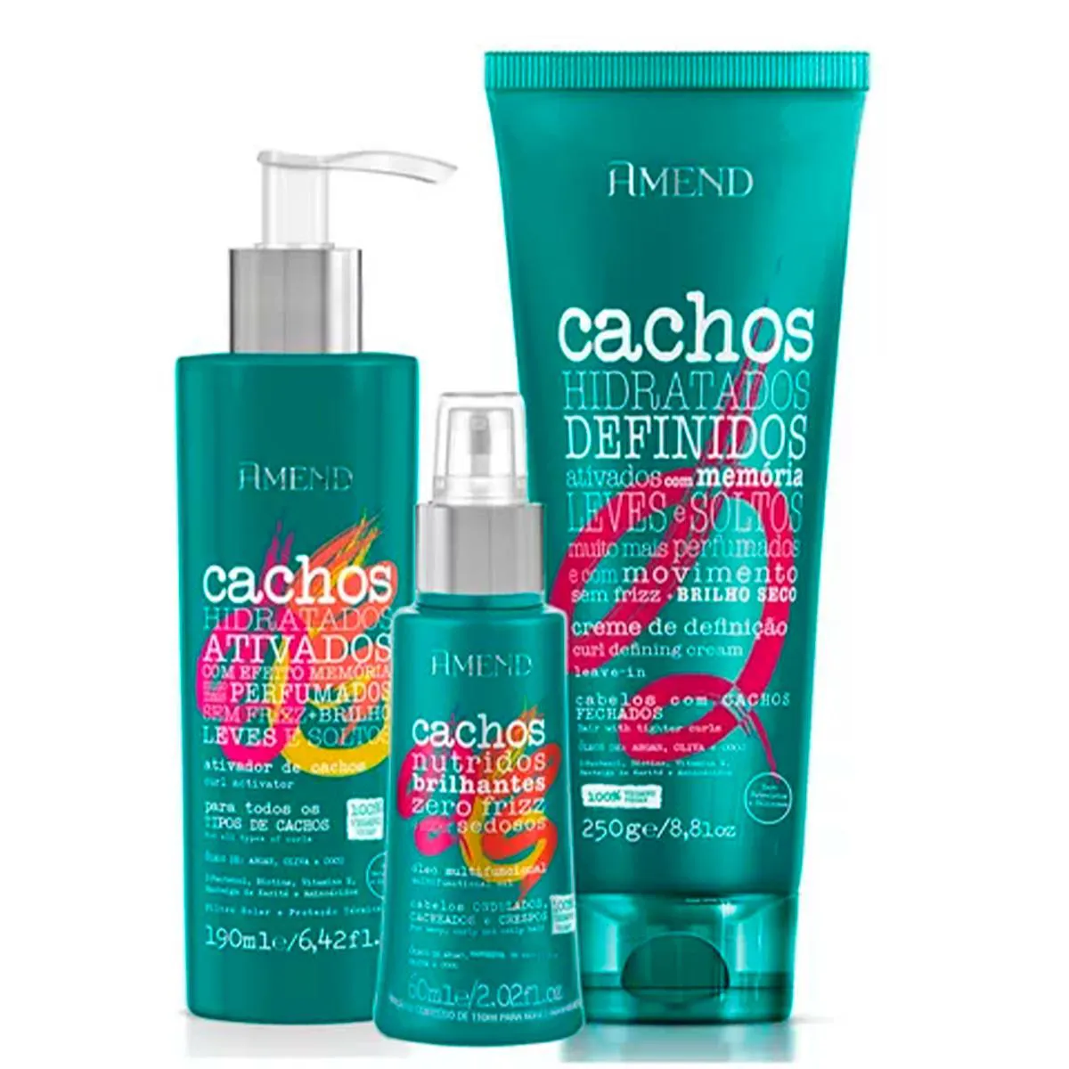 KIT CACHOS NUTRIDOS E HIDRATADOS AMEND COSMéTICOS