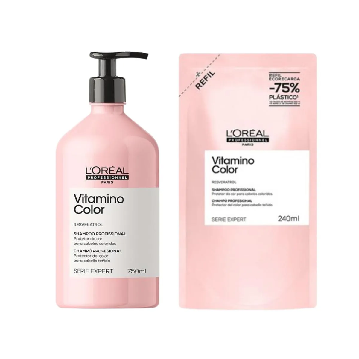KIT SHAMPOO  VITAMINO COLOR 750ML + REFIL 240ML