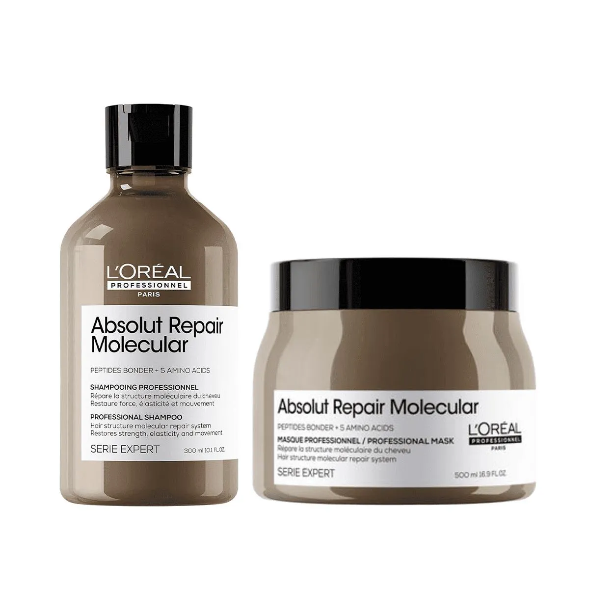 KIT ABSOLUT REPAIR MOLECULAR SHAMPOO 300ML E MáSCARA 500ML - LÓREAL
