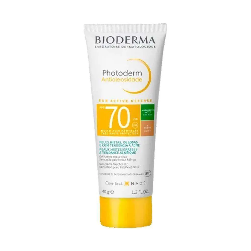 PHOTODERM ANTIOLEOSIDADE FPS 70 ACABAMENTO MATTE COR 3.0 MéDIO BIODERMA 40G