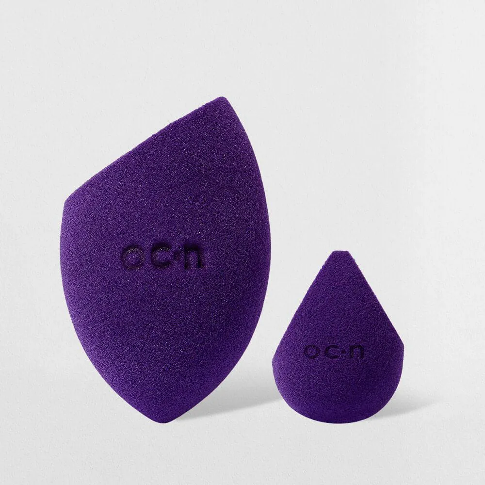 kit esponjas de maquiagem - flat blend e sister blend roxa océane purple (2 produtos)