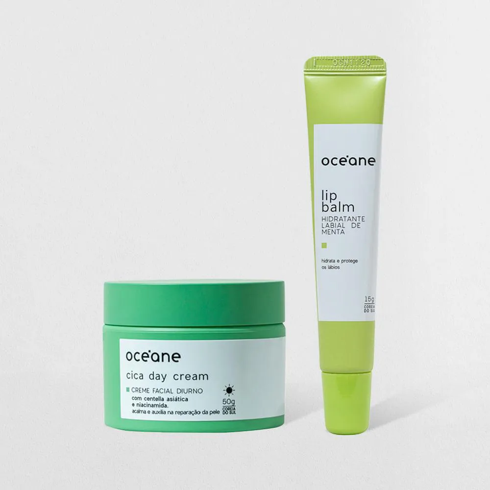 KIT CREME CICA FACIAL DIURNO + HIDRATANTE LABIAL (2 PRODUTOS)