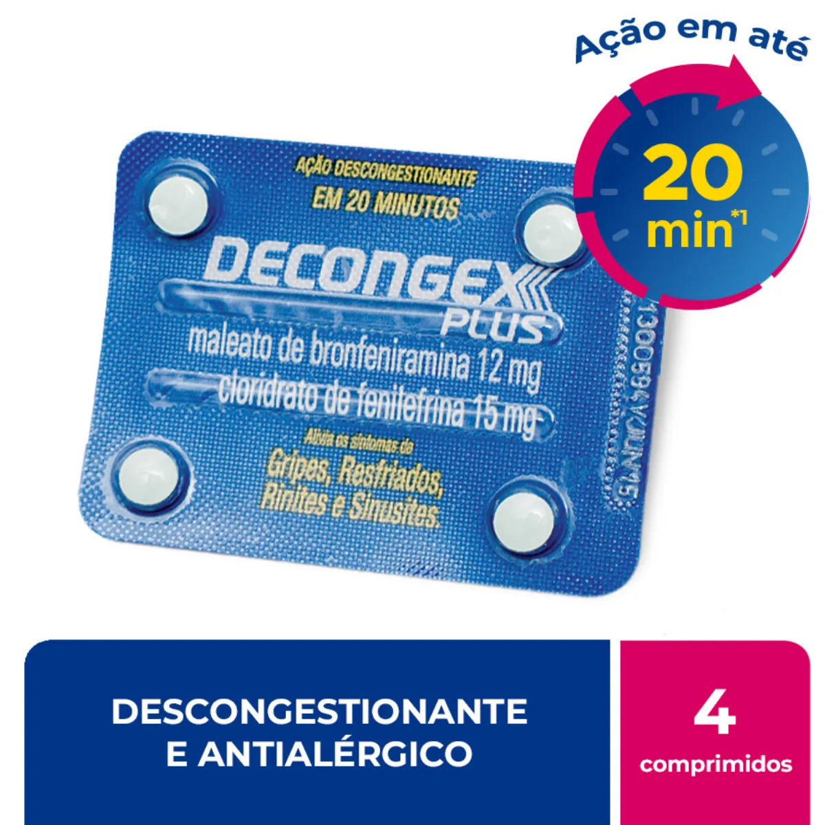 Decongex Plus com 4 Comprimidos - preço e para que serve? | Drogasil