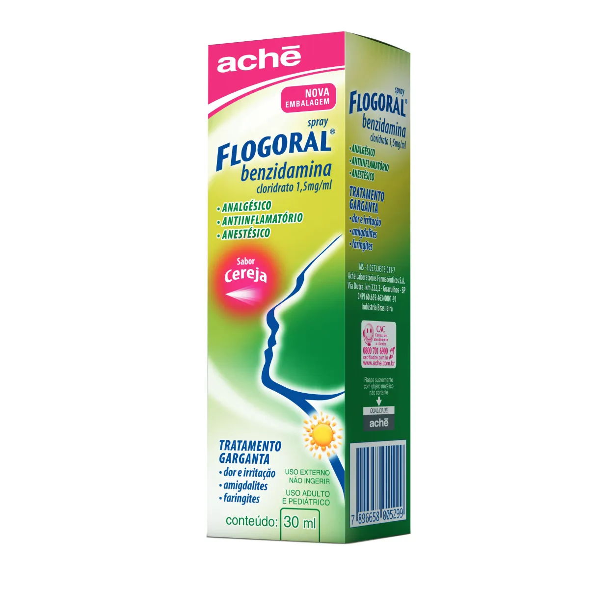 Spray para Garganta Flogoral Sabor Cereja 30ml