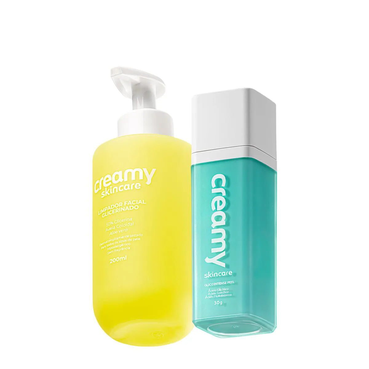 KIT CREAMY SKINCARE LIMPADOR GLICERINADO E GLICOINTENSE PEEL (2 PRODUTOS)