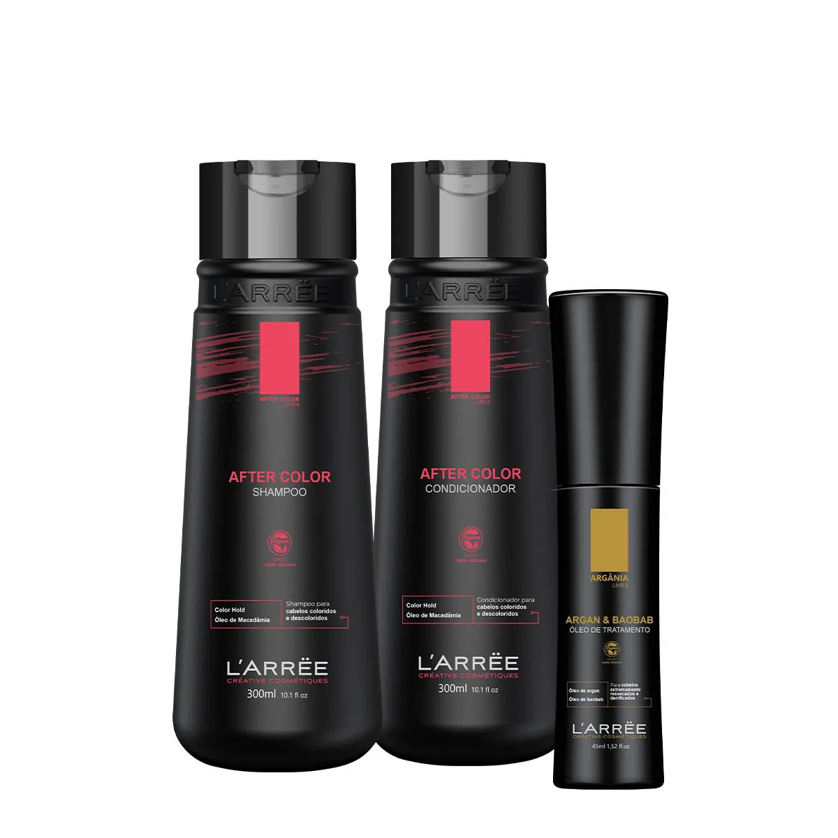 Kit L´Arrëe After Color Shampoo Condicionador E Argan & Baobab Óleo de Tratamento (3 Produtos)