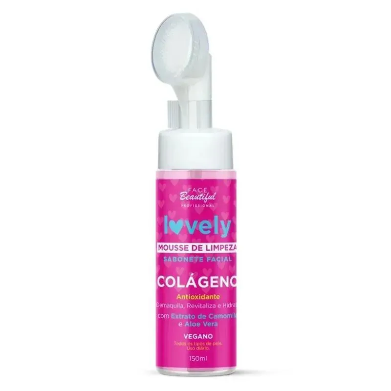 FACE BEAUTIFUL MOUSSE DE LIMPEZA LOVELY COLÁGENO - SABONETE FACIAL 150ML
