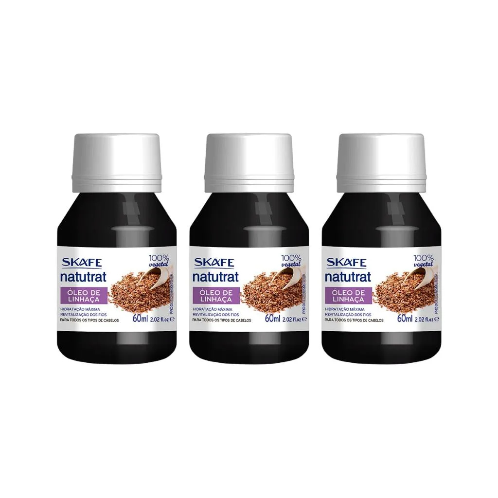OLEO CAPILAR SKAFE NATUTRAT LINHACA 60ML-KIT C/3UN