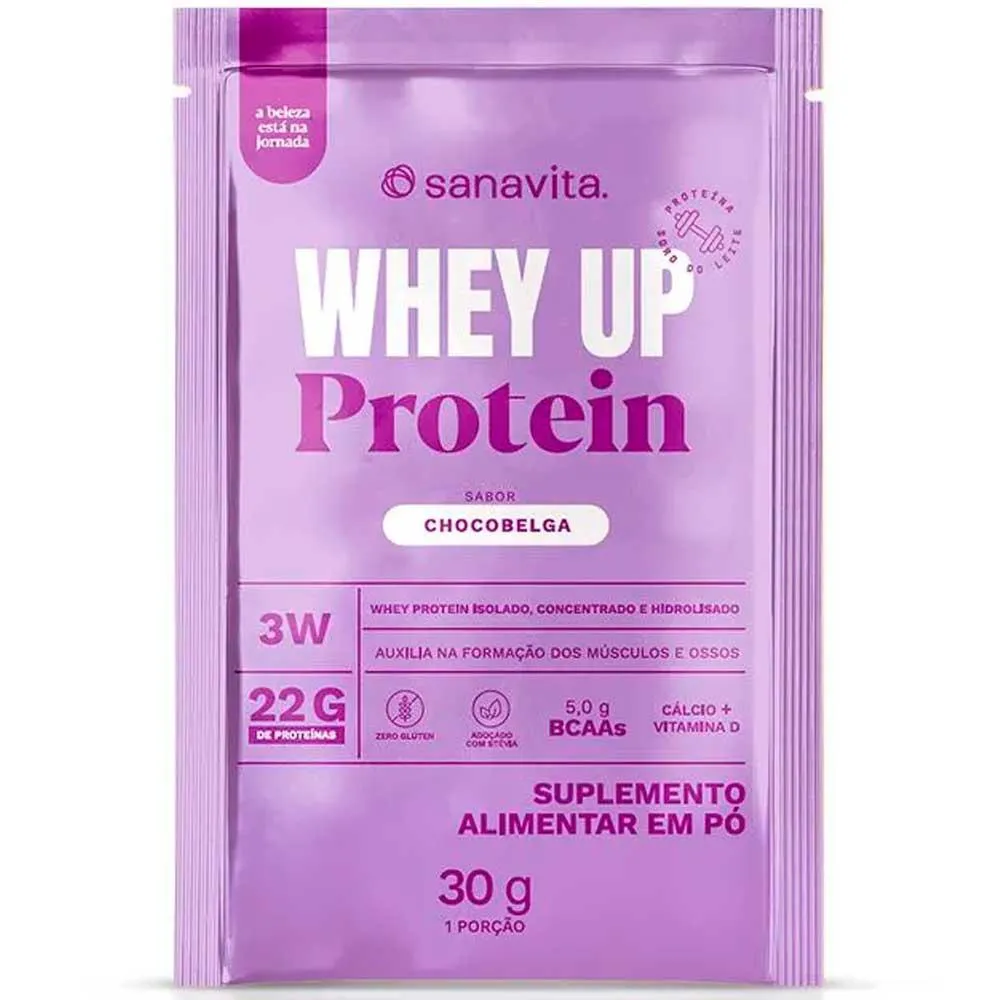 WHEY UP 3W CHOCOBELGA - DISPLAY COM 20 SACHES 30G CADA - SANAVITA
