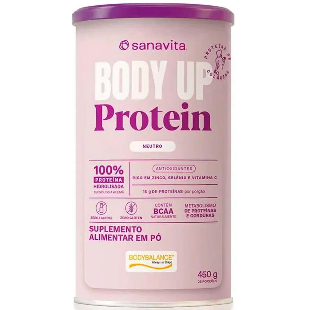 BODY UP PROTEIN - 100% PROTEINA HIDROLISADA ALEMã - NEUTRO - 450G - SANAVITA