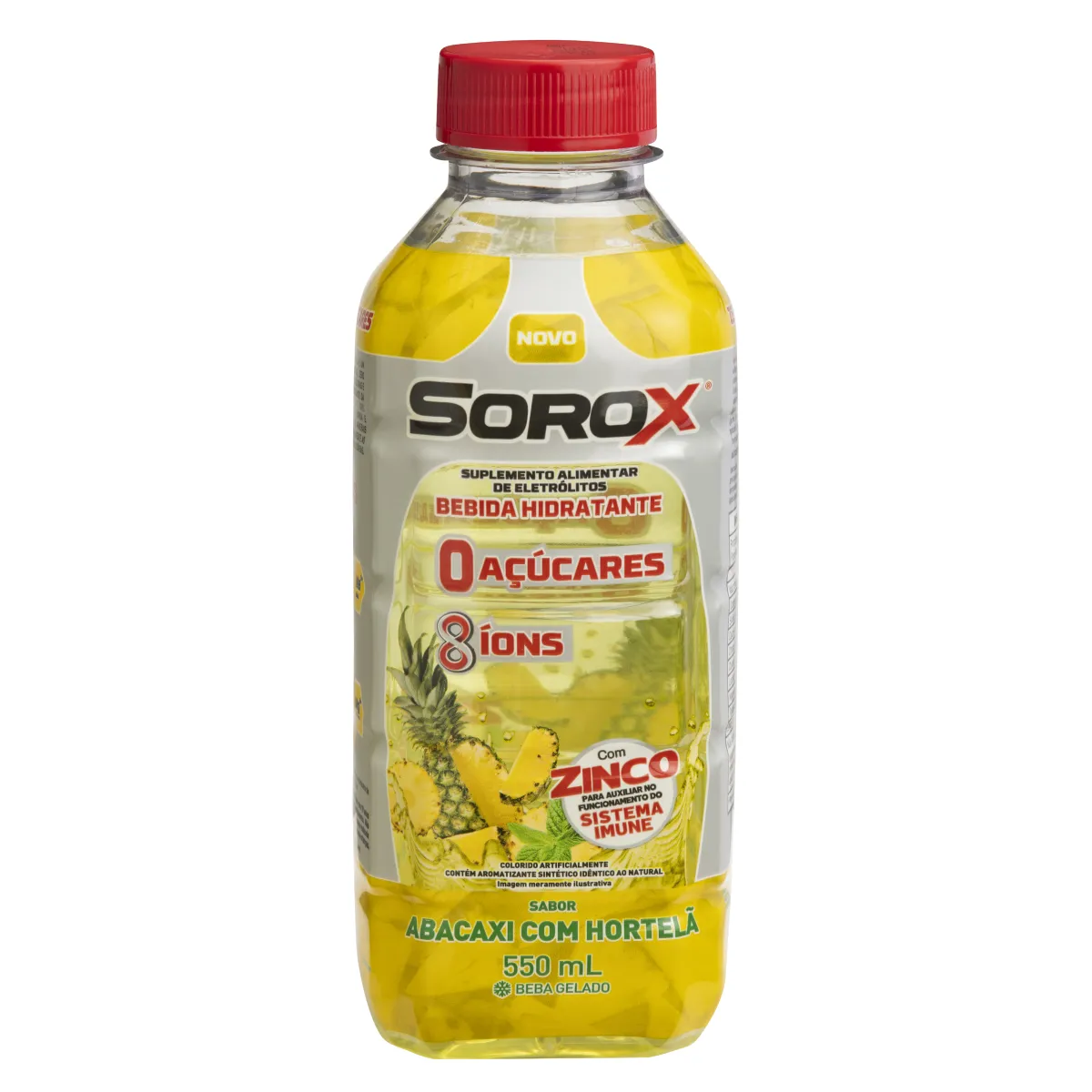 Bebida Hidratante Sorox Abacaxi com Hortelã Zero Açúcar 550ml