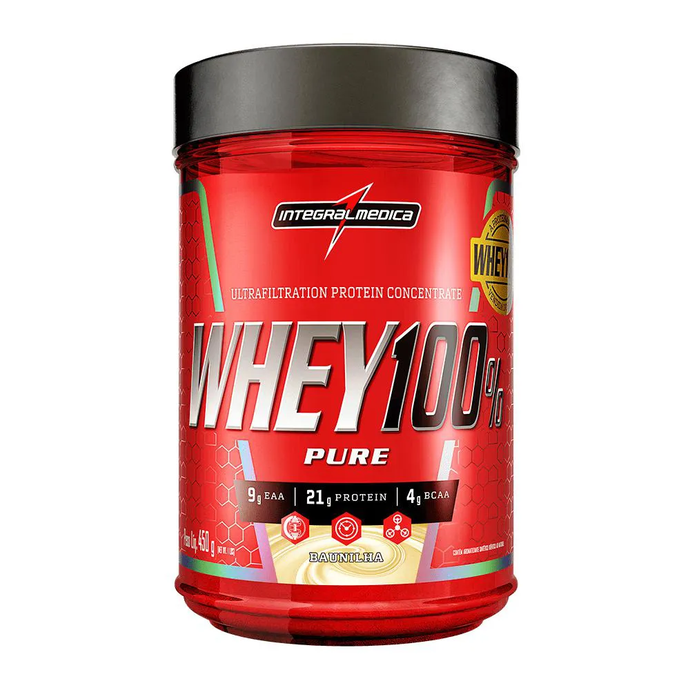 WHEY 100% PURE | WHEY PROTEIN CONCENTRADO - POTE 450G Baunilha