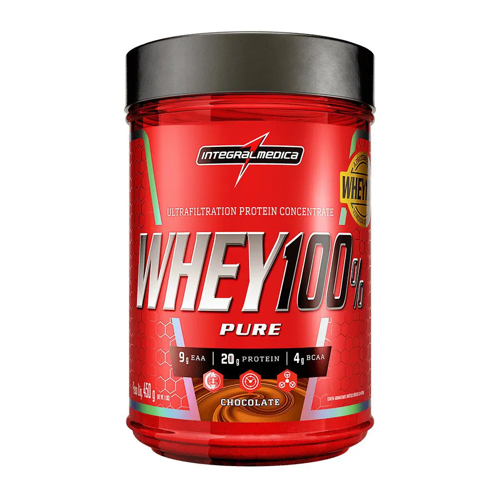 WHEY 100% PURE | WHEY PROTEIN CONCENTRADO - POTE 450G Chocolate
