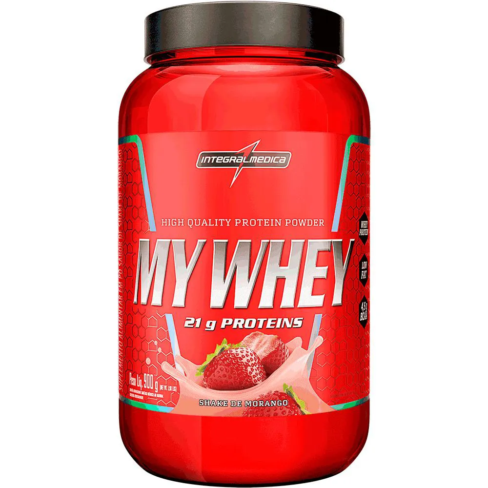 MY WHEY – HIGH QUALITY PROTEIN POWDER 900G Shake DE Morango