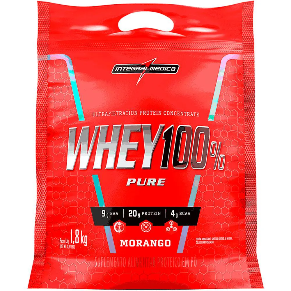 WHEY 100% PURE | WHEY PROTEIN CONCENTRADO REFIL 1,8KG Morango