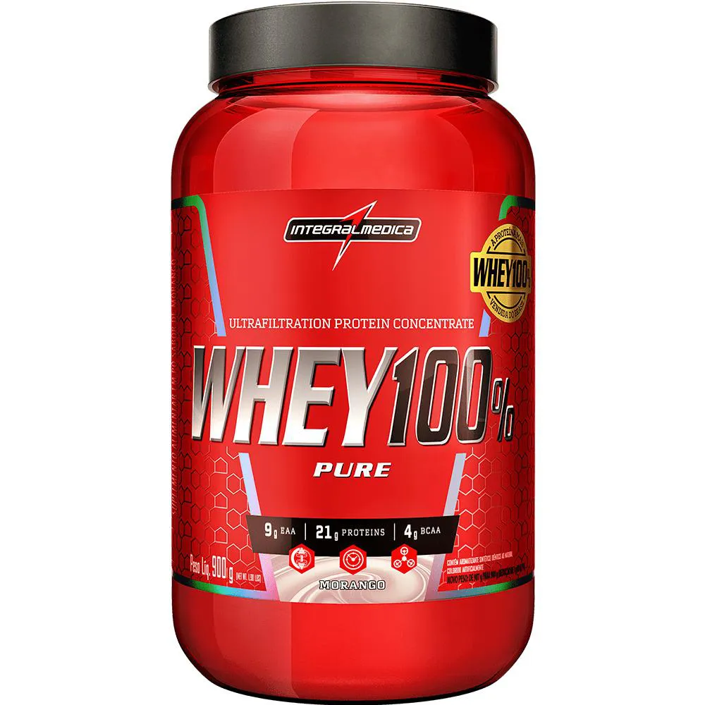 WHEY PROTEIN CONCENTRADO 900G Morango