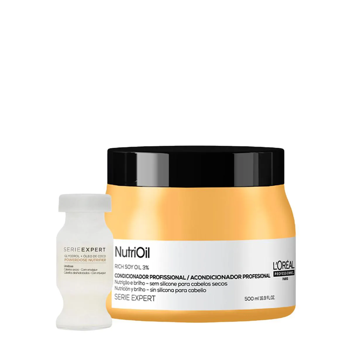 KIT L´ORéAL PROFESSIONNEL NUTRIOIL MáSCARA CAPILAR G E AMPOLA (2 PRODUTOS)